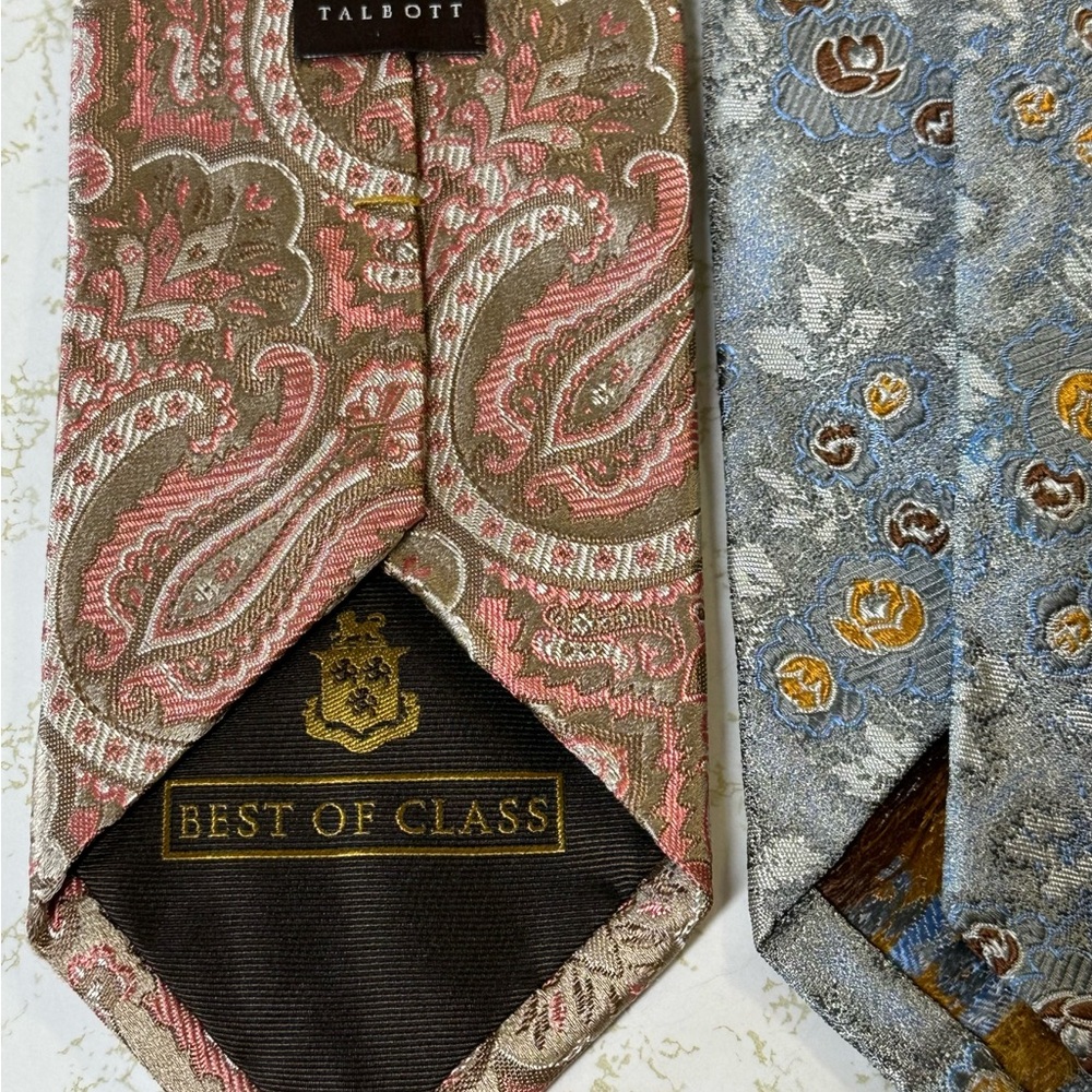 Robert Talbott Seven Fold Ties (2) and Best of Class (1) - Pink, Blue, Black - Picture 5 of 11